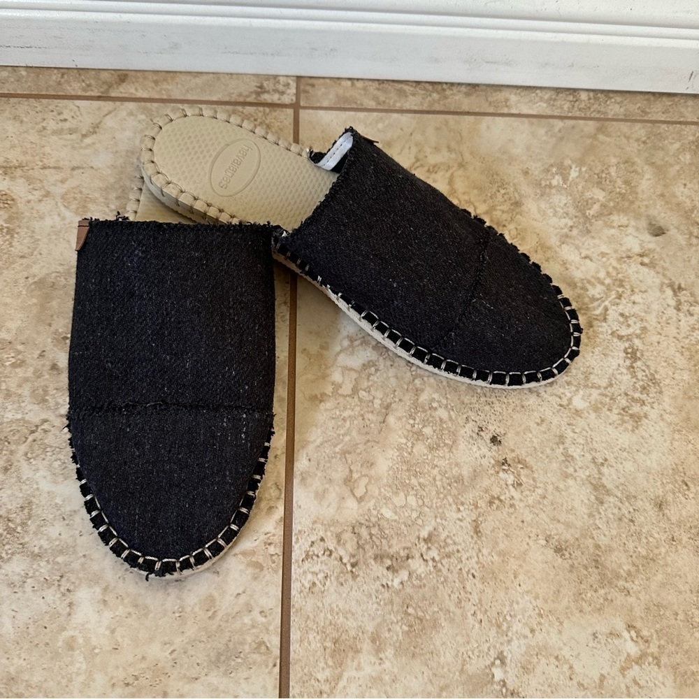 NEW Havaianas Black Mule Espadrilles NEW Size 7 - Picture 3 of 8